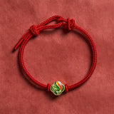 Buddha Stones Handmade Red String Double Koi Fish Protection Braided Cord Adjustable Bracelet