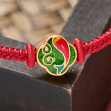 Buddha Stones Handmade Red String Double Koi Fish Protection Braided Cord Adjustable Bracelet