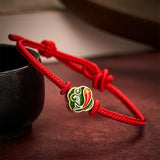 Buddha Stones Handmade Red String Double Koi Fish Protection Braided Cord Adjustable Bracelet