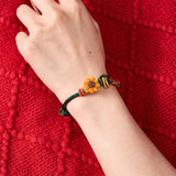 Buddha Stones Hand-Woven Red String Peach Blossom Sunflower Luck Bracelet
