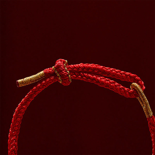 Buddha Stones Hand-Woven Red String Peach Blossom Sunflower Luck Bracelet