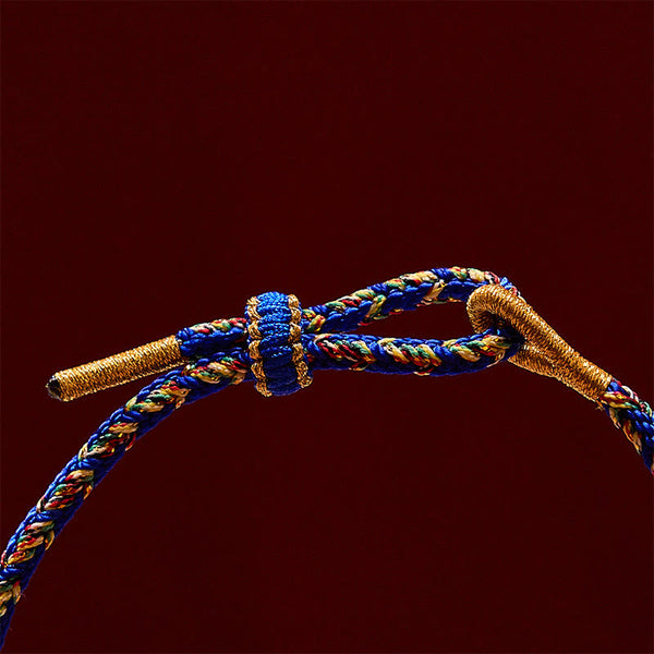 Buddha Stones Hand-Woven String Double Golden Koi Fish Strength Rope Bracelet