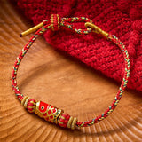 Buddha Stones Koi Fish Luck Hand-Woven String Bracelet