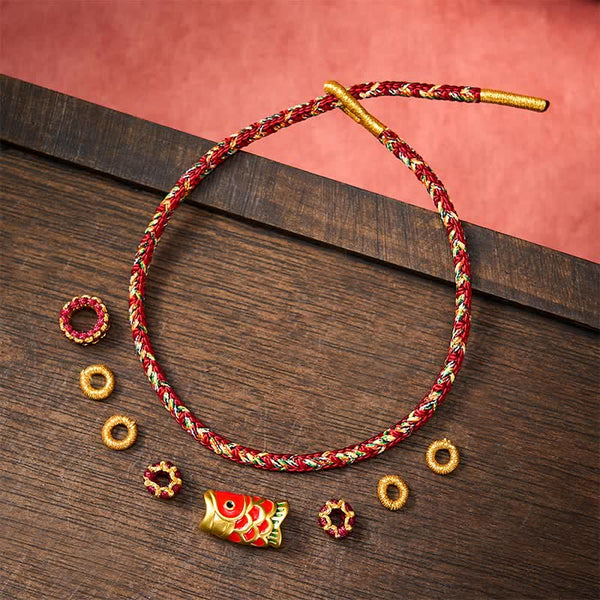 Buddha Stones Koi Fish Luck Hand-Woven String Bracelet