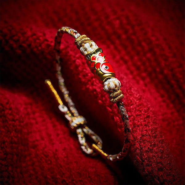 Buddha Stones Koi Fish Luck Hand-Woven String Bracelet