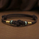 Buddha Stones Red String Jade Luck Fortune Knot Braided Couple Bracelet