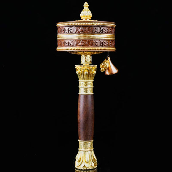 Buddha Stones Tibetan Prayer Wheel Six True Words Copper Balance Decoration