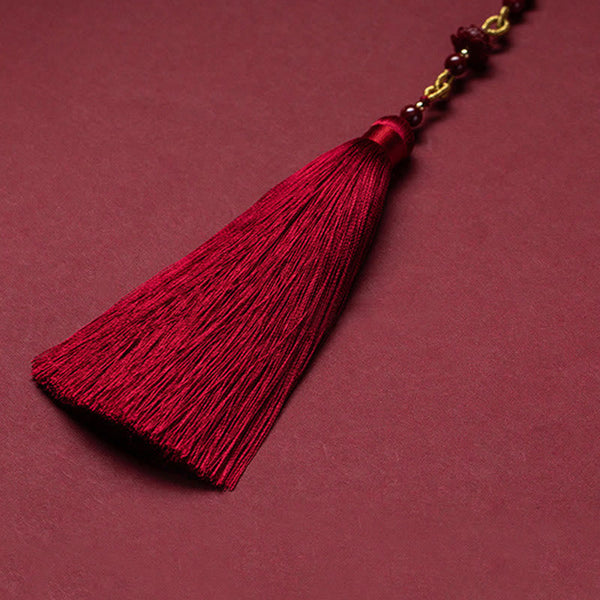 Buddha Stones One's Luck Improves Design Patern Natural Cinnabar Lotus Blessing Car Hanging Decoration