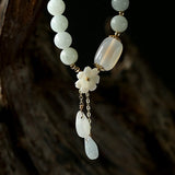 Buddha Stones "Hoping for Purity and Peace"Natural White Jade Bracelet Includes Gift Message Card