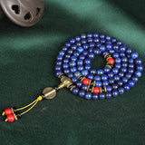 Buddha Stones Tibetan Mala Lapis Lazuli Lazurite Positive Bracelet