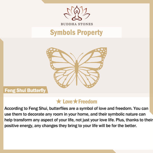 Buddha Stones "Sending Luck and Inner Peace" Cat's Eye Butterfly Bracelet Includes Gift Message Card