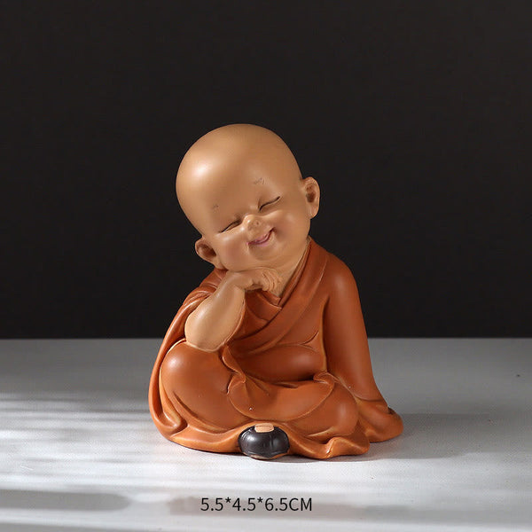 Buddha Stones Small Mini Meditation Praying Monk Serenity Resin Home Decoration