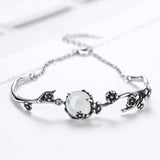 Buddha Stones "Sending Grace and Harmony"Plum Blossom Chalcedony Bracelet Includes Gift Message Card