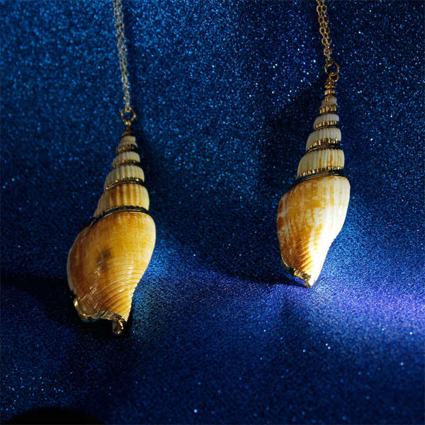 Buddha Stones Natural Shankha Conch Shell Seashell Lucky Necklace Pendant