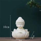 Buddha Stones Mini Ivory Fruit Tathagata Buddha Lotus Kwan Yin Avalokitesvara Manjusri Samantabhadra Serenity Desk Decoration