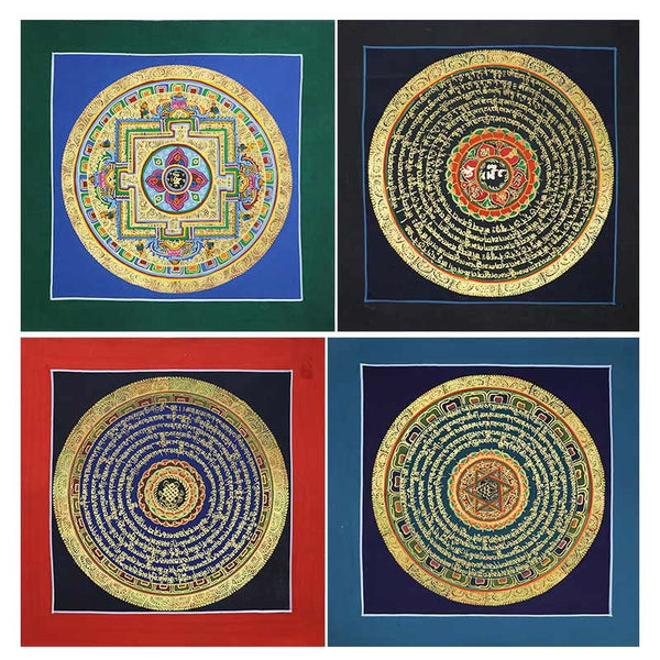 Buddha Stones Tibetan Handmade Thangka Painting Spiritual Blessing Blind Box Random Color Pattern