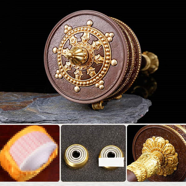 Buddha Stones Tibetan Prayer Wheel Six True Words Copper Balance Decoration