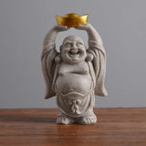 Buddha Stones Laughing Buddha Resin Statue Blessing Home Decoration