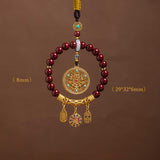Buddha Stones Natural Cinnabar Wish Ruyi Peace Blessing Car Hanging Decoration