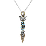 Buddha Stones Tibet Om Mani Padme Hum Dzi Bead Dorje Vajra Pattern Wealth Rotatable Necklace Pendant
