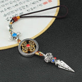 Buddha Stones Tibet Om Mani Padme Hum Vajra Dorje Spiritual Car Hanging Decoration