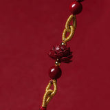 Buddha Stones One's Luck Improves Design Patern Natural Cinnabar Lotus Blessing Car Hanging Decoration