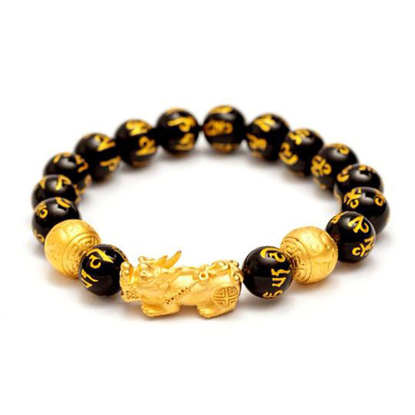 Buddha Stones "Blessings of Protection to Attract Wealth" PiXiu Bracelet Includes Gift Message Card