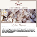 Buddha Stones "Sending Grace and Harmony"Plum Blossom Chalcedony Bracelet Includes Gift Message Card