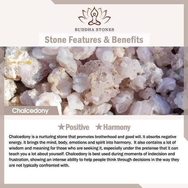 Buddha Stones "Sending Grace and Harmony"Plum Blossom Chalcedony Bracelet Includes Gift Message Card