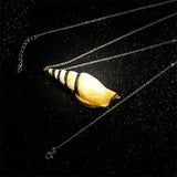 Buddha Stones Natural Shankha Conch Shell Seashell Lucky Necklace Pendant