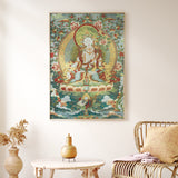 Buddha Stones Tibetan Embroidery White Tara Thangka Tapestry Wall Hanging Wall Art Meditation for Home Decor
