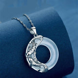 Buddha Stones "Wishing Luck and Prosperity" White Jade Koi Fish Necklace Includes Gift Message Card