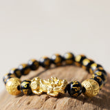 Buddha Stones "Blessings of Protection to Attract Wealth" PiXiu Bracelet Includes Gift Message Card