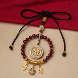 Buddha Stones Natural Cinnabar Wish Ruyi Peace Blessing Car Hanging Decoration