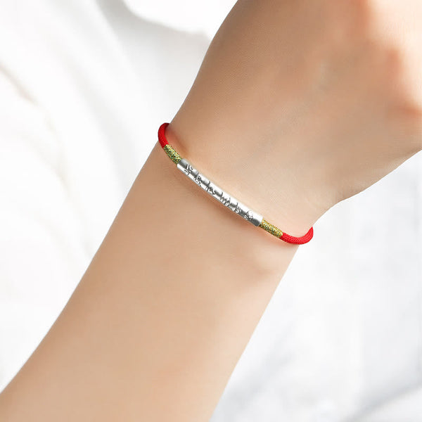 Buddha Stones Tibetan Buddhist Handmade Mani Mantra Lucky Red String Bracelet