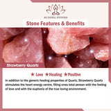 Buddha Stones "Wishing Love and Sweet Blessings"Strawberry Quartz Bracelet Includes Gift Message Card