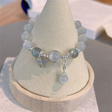 Buddha Stones "Sending Luck and Inner Peace" Cat's Eye Butterfly Bracelet Includes Gift Message Card