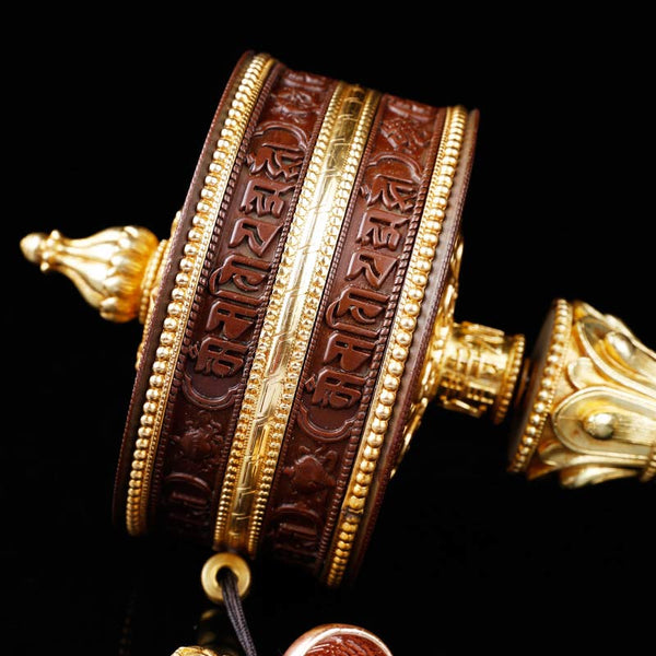 Buddha Stones Tibetan Prayer Wheel Six True Words Copper Balance Decoration