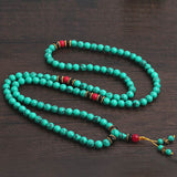 Buddha Stones Tibetan Turquoise Healing Mala Bracelet