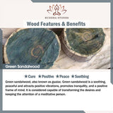 Buddha Stones Mini Nine Tailed Fox Green Sandalwood Peace Decoration Car Hanging Decoration