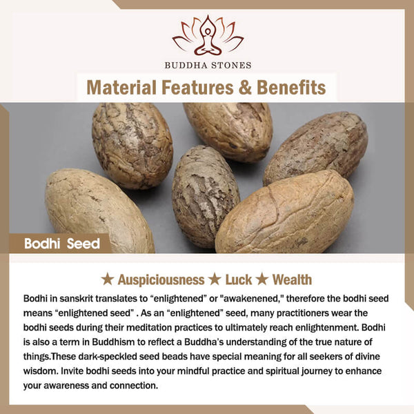 Buddha Stones 108 Mala Rudraksha Beads Bodhi Seed Dzi Bead Luck Auspiciousness Tassel Bracelet