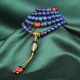 Buddha Stones Tibetan Mala Lapis Lazuli Lazurite Positive Bracelet